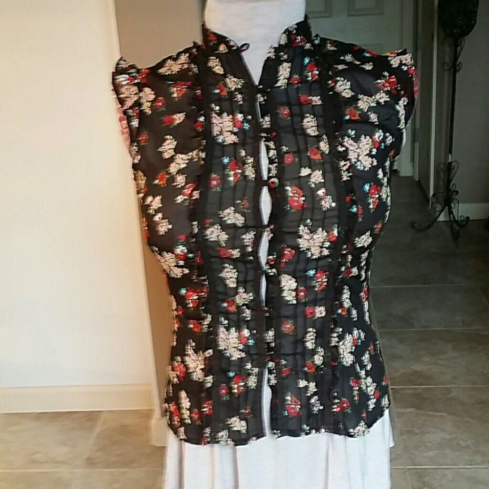 NEW YORK &COMPANY BROWN Top blouse